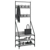VidaXL Kleiderständer mit Schuhregal 72x34x184 cm, Farbe Sonoma-Eiche grau