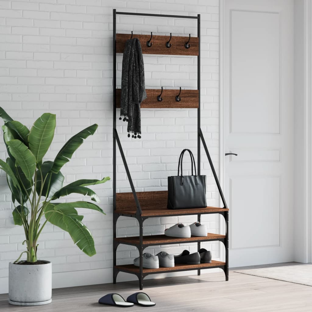 Vidaxx Kleiderständer mit Schuhregal 72x34x184 cm, Farbe Eiche braun
