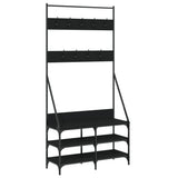 VidaXL Kleiderständer mit Schuhablage 90x34x184 cm schwarz