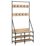 VidaXL Kleiderständer mit Schuhablage 90x34x184 cm Sonoma-Eiche-farbig