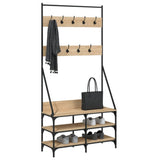 VidaXL Kleiderständer mit Schuhablage 90x34x184 cm Sonoma-Eiche-farbig