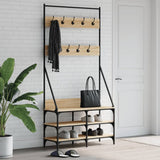 VidaXL Kleiderständer mit Schuhablage 90x34x184 cm Sonoma-Eiche-farbig