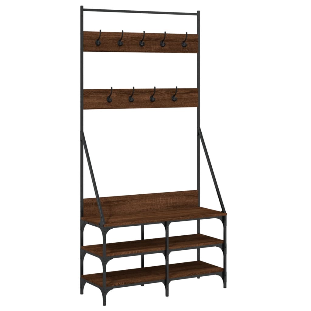 Vidaxx Kleiderständer mit Schuhablage 90x34x184 cm Farbe Eiche braun