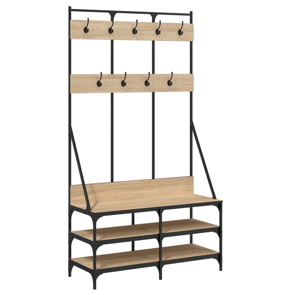 VidaXL Kleiderständer mit Schuhablage 100x40x184 cm Sonoma-Eiche-farbig