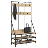 VidaXL Kleiderständer mit Schuhablage 100x40x184 cm Sonoma-Eiche-farbig