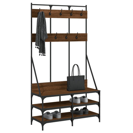Vidaxx Kleiderständer mit Schuhablage 100x40x184 cm, Farbe Eiche braun