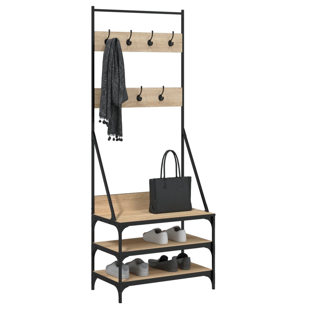 VidaXL Kleiderständer mit Schuhregal 70x40x184 cm Sonoma-Eiche