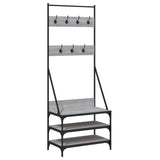 VidaXL Kleiderständer mit Schuhregal 70x40x184 cm, Farbe Sonoma-Eiche grau