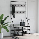 VidaXL Kleiderständer mit Schuhregal 100 x 40 x 184 cm, Farbe Sonoma-Eiche grau