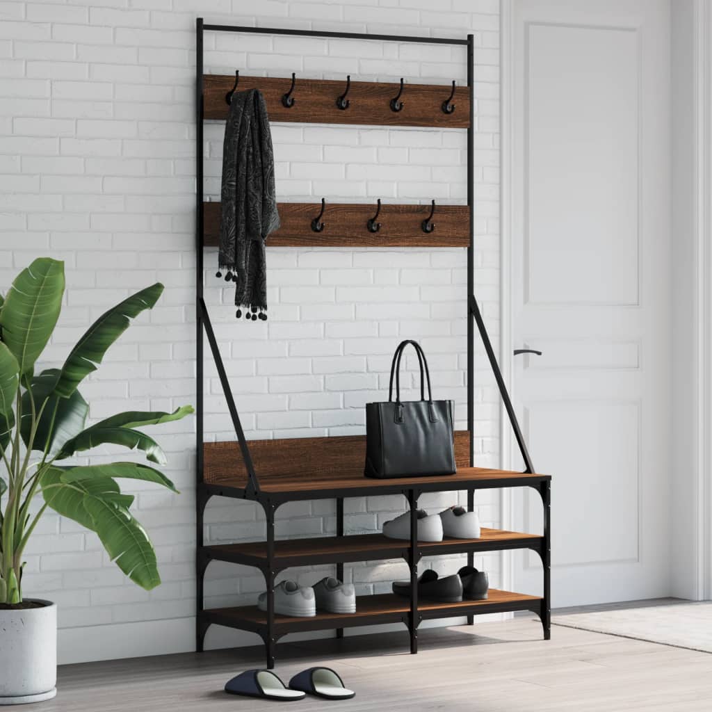 Vidaxx Kleiderständer mit Schuhablage 100x40x184 cm, Farbe Eiche braun