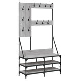 VidaXL Kleiderständer mit Schuhregal 100 x 40 x 184 cm, Farbe Sonoma-Eiche grau