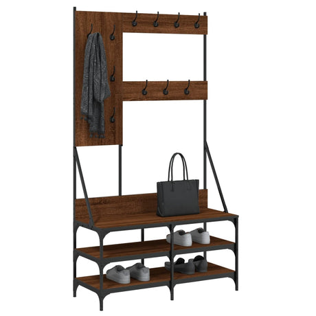 Vidaxx Kleiderständer mit Schuhablage 100x40x184 cm, Farbe Eiche braun