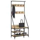 VidaXL Kleiderständer mit Schuhablage 80x40x184 cm Sonoma-Eiche-farbig