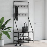 VidaXL Kleiderständer mit Schuhregal 80x40x184 cm, Farbe Sonoma-Eiche grau