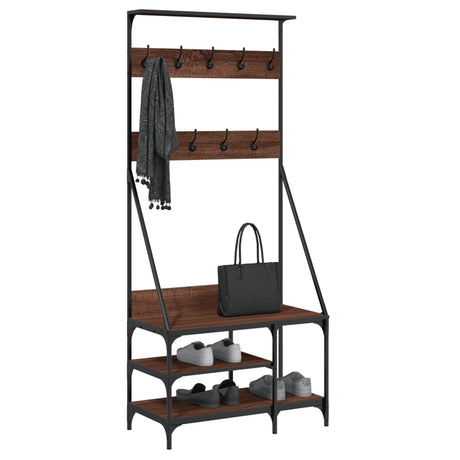 Vidaxx Kleiderständer mit Schuhablage 80x40x184 cm Farbe Eiche braun