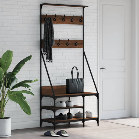 Vidaxx Kleiderständer mit Schuhablage 80x40x184 cm Farbe Eiche braun