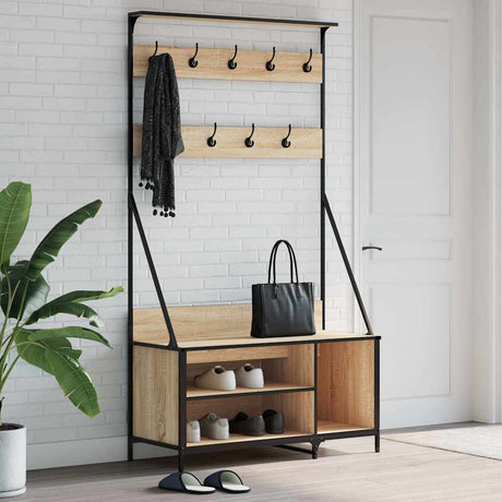 VidaXL Kleiderständer mit Schuhablage 100x41x184 cm Sonoma-Eiche-farbig