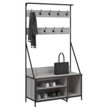 VidaXL Kleiderständer mit Schuhablage 100x41x184 cm grau sonoma