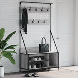 VidaXL Kleiderständer mit Schuhablage 100x41x184 cm grau sonoma