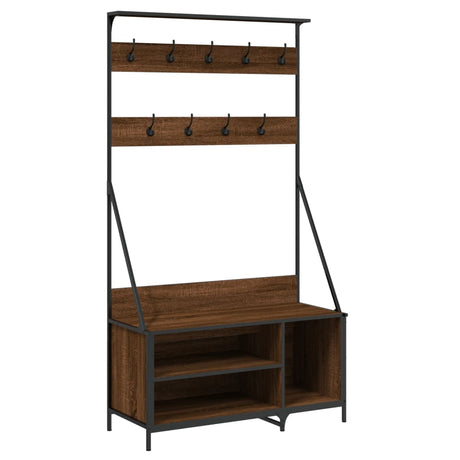 VidaXL Kleiderständer mit Schuhregal 100 x 41 x 184 cm, Farbe Eiche braun