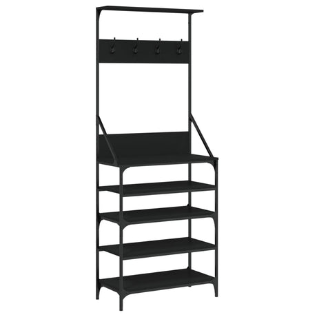 VidaXL Kleiderständer mit Schuhablage 70x34x184 cm schwarz