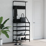 VidaXL Kleiderständer mit Schuhablage 70x34x184 cm schwarz