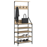 VidaXL Kleiderständer mit Schuhablage 70x34x184 cm Sonoma-Eiche-farbig