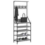 VidaXL Kleiderständer mit Schuhregal 70x34x184 cm, Farbe Sonoma-Eiche grau