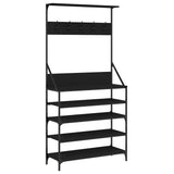 VidaXL Kleiderständer mit Schuhablage 90x34x184 cm schwarz