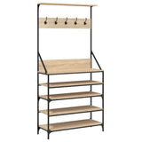 VidaXL Kleiderständer mit Schuhablage 90x34x184 cm Sonoma-Eiche-farbig