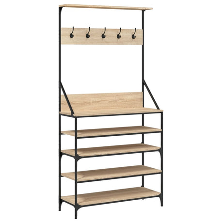 VidaXL Kleiderständer mit Schuhablage 90x34x184 cm Sonoma-Eiche-farbig