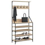 VidaXL Kleiderständer mit Schuhablage 90x34x184 cm Sonoma-Eiche-farbig