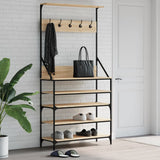 VidaXL Kleiderständer mit Schuhablage 90x34x184 cm Sonoma-Eiche-farbig