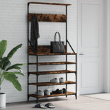 Vidaxx Kleiderständer mit Schuhablage 90x34x184 cm Räuchereiche