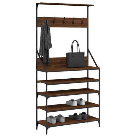 Vidaxx Kleiderständer mit Schuhablage 90x34x184 cm Farbe Eiche braun