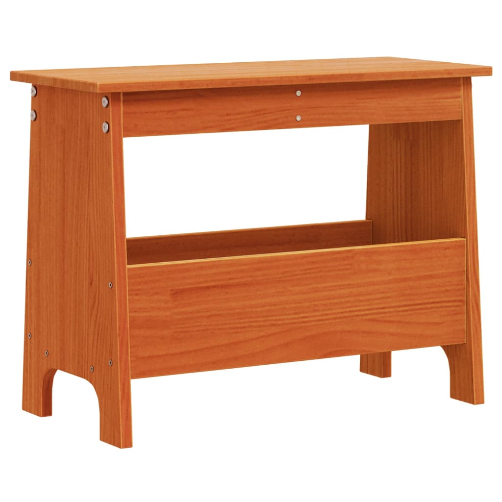 Vidaxl halbankje 60x28x45 cm massief grenenhout wasbruin
