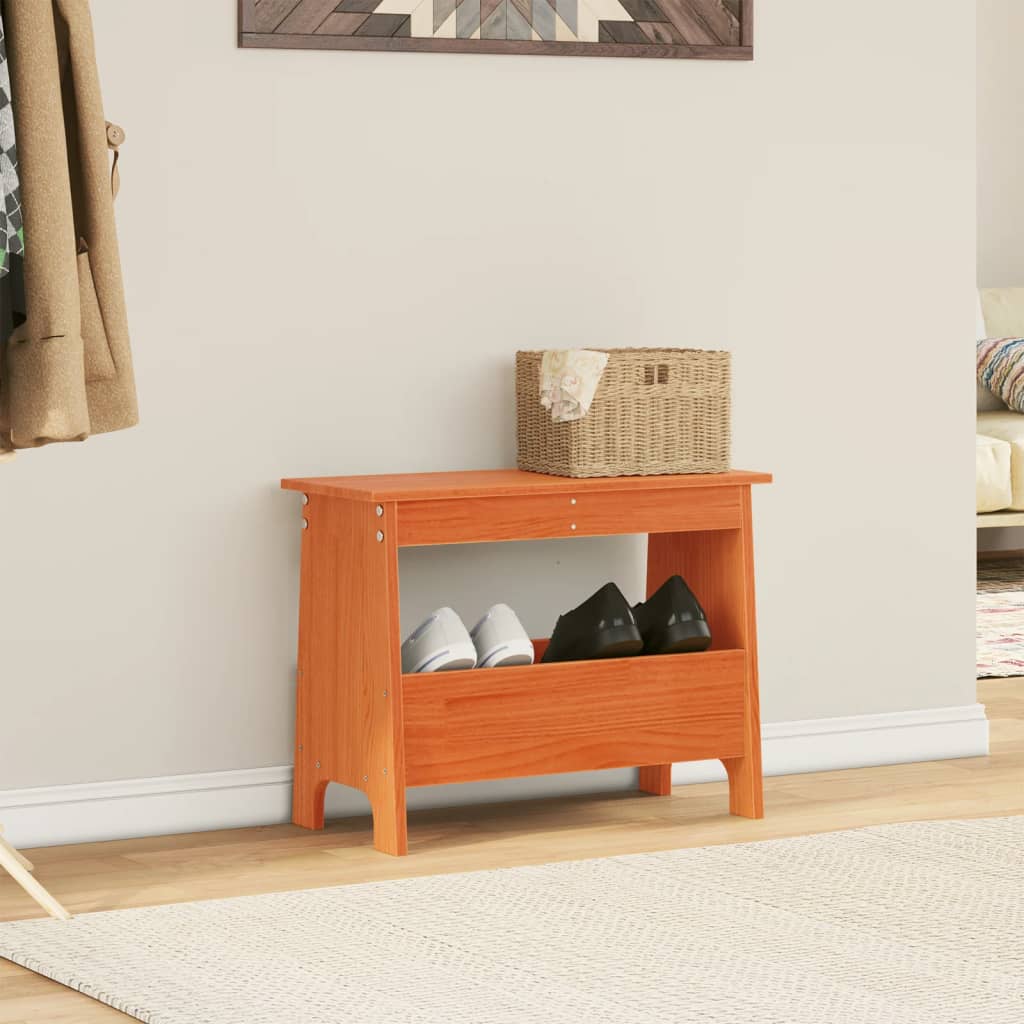 Vidaxl halbankje 60x28x45 cm massief grenenhout wasbruin