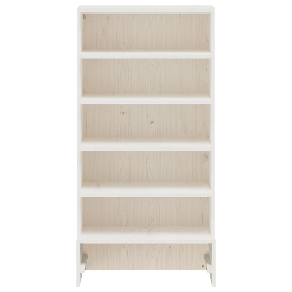 VidaXL Schuhschrank 52x30x104 cm massives Kiefernholz weiß