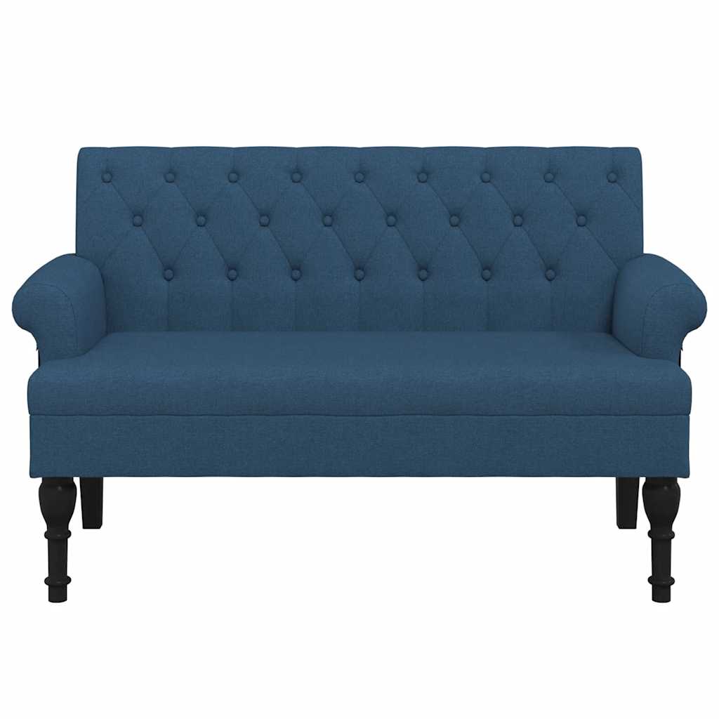 Vidaxl bankje met rugleuning 120x62x75,5 cm stof blauw