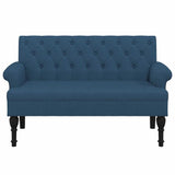 Vidaxl bankje met rugleuning 120x62x75,5 cm stof blauw