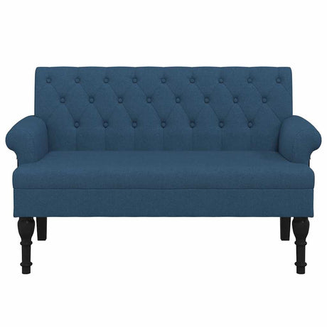 Vidaxl bankje met rugleuning 120x62x75,5 cm stof blauw