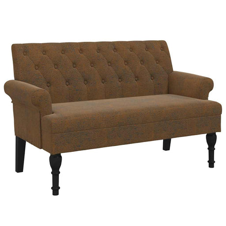 Vidaxl bankje met rugleuning 120x62x75,5 cm kunstsuèdeleer bruin