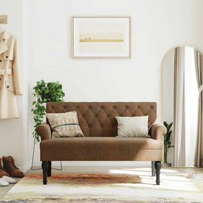 Vidaxl bankje met rugleuning 120x62x75,5 cm kunstsuèdeleer bruin
