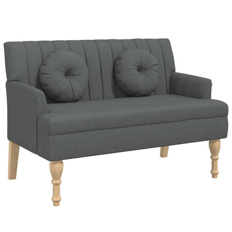 Vidaxl bankje met kussens 113x64,5x75,5 cm stof donkergrijs
