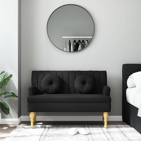 Vidaxl bankje met kussens 113x64,5x75,5 cm stof zwart