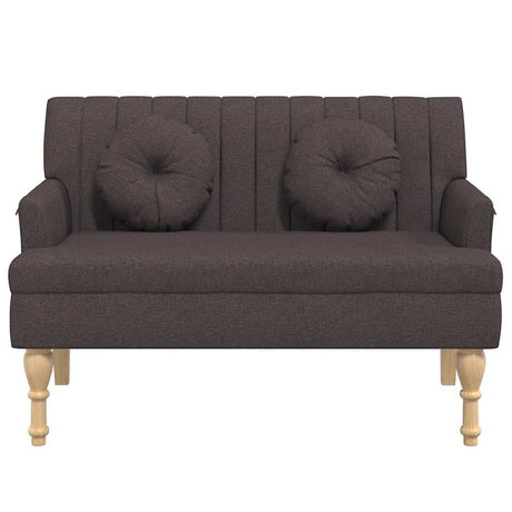 Vidaxl bankje met kussens 113x64,5x75,5 cm stof donkerbruin