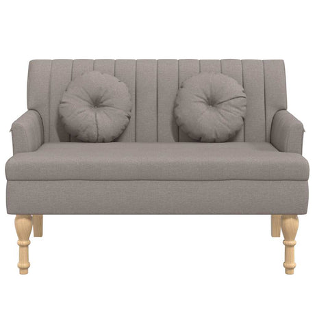 Vidaxl bankje met kussens 113x64,5x75,5 cm stof taupe