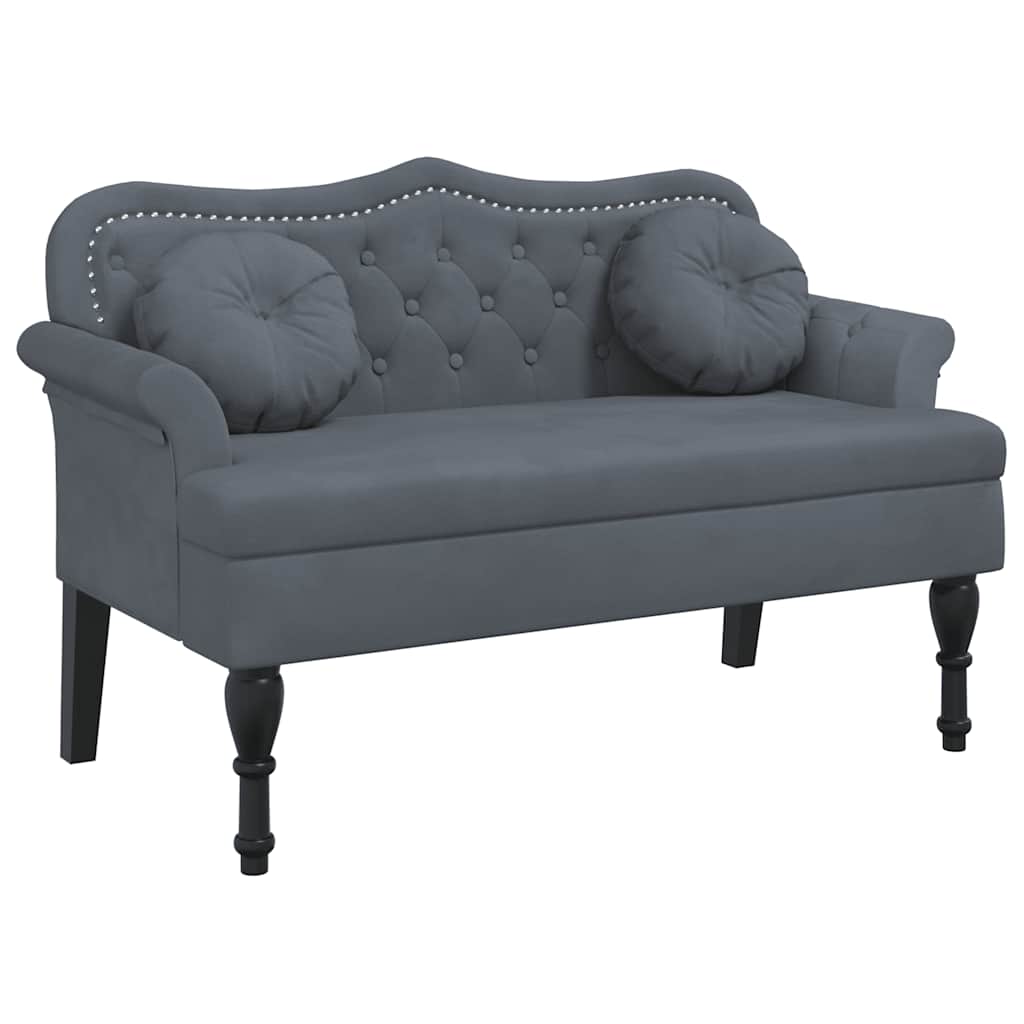 Vidaxl bank met kussens donkergrijs 120,5x65x75 cm fluweel