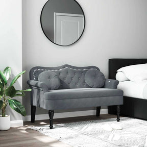 Vidaxl bank met kussens donkergrijs 120,5x65x75 cm fluweel