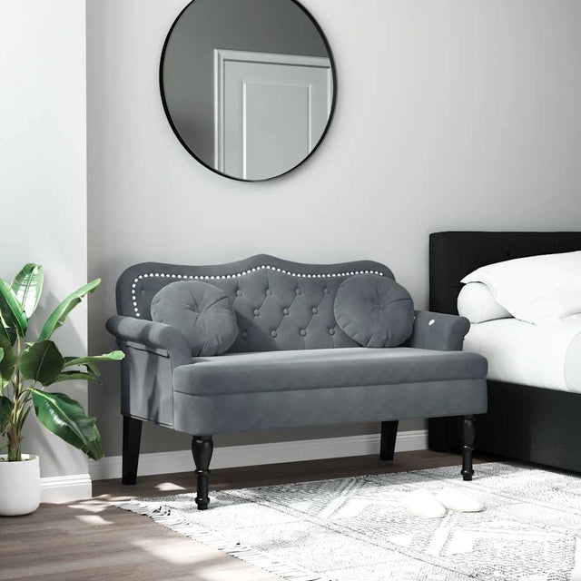 Vidaxl bank met kussens donkergrijs 120,5x65x75 cm fluweel